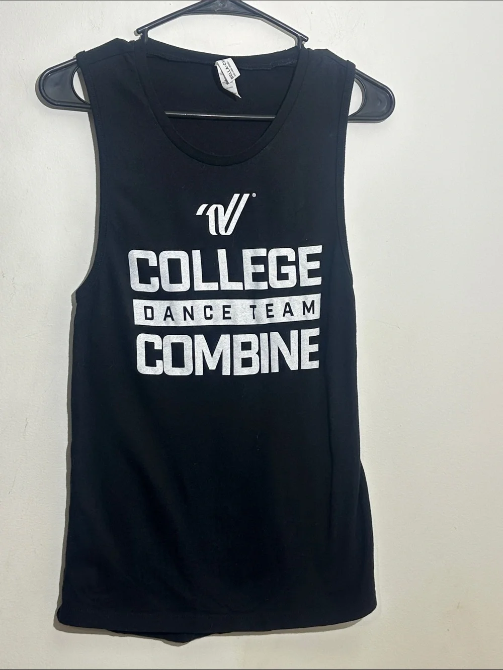 Bella Canvas Black Men's Swim Rash Guard Tank with White College Combine Print
